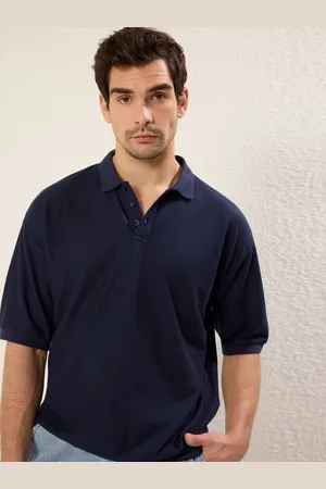 Trendyol Men Colourblocked Polo Collar Extended Sleeves Pockets T-shirt