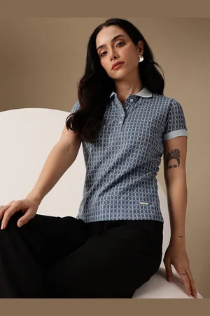 Chemistry Geometric Printed Polo Collar T-shirt