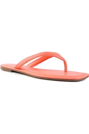 London Rag Women Coral Square Toe T-Strap Flats