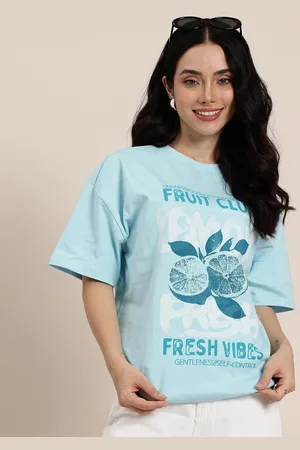 HERE&NOW Relaxed Fit Graphic Printed Pure Cotton T-shirt