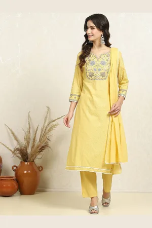Biba Floral Embroidered Pure Cotton Unstitched Dress Material