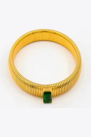 AQUASTREET Zircon 18K Gold-Plated Waterproof Stretch Bracelet