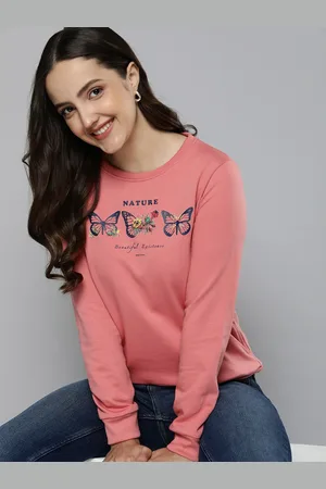 Mast & Harbour Women Pink Printed Sweatshirt