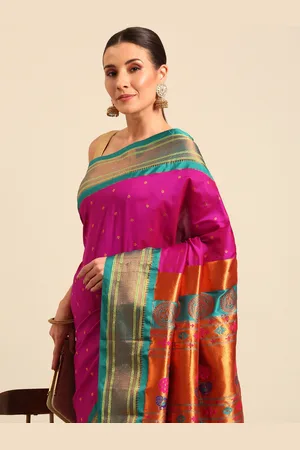Varkala Silk Sarees Ethnic Motifs Zari Paithani Saree