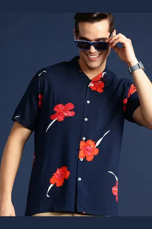 Mast & Harbour Men Floral Printed Cuban Collar Casual Shirt