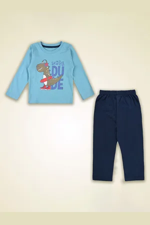 Wish Karo Boys Printed Round Neck Long Sleeves T-Shirt With Trouser