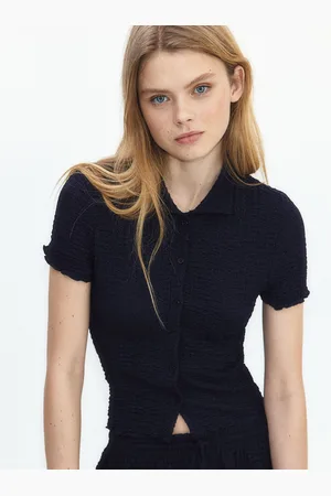 H&M Crinkled Short-Sleeved Shirt