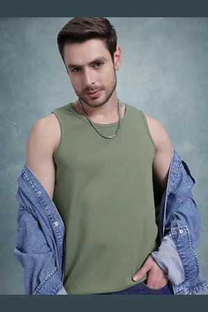 Roadster The Life Co. Pure Cotton Sleeveless T-shirt