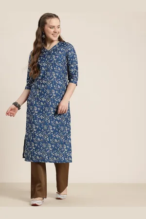 HERE&NOW Floral Printed V-Neck Kurta
