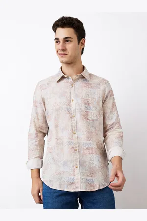 SPYKAR Men Spread Collar Abstract Printed Cotton Casual Shirt