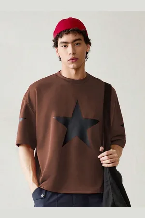 Moda Rapido Men Printed Drop-Shoulder Sleeves Pockets T-shirt