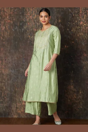 Lifestyle Women Floral Embroidered Regular Sequinned Pure Cotton Kurta with Pyjamas & With Dupatta