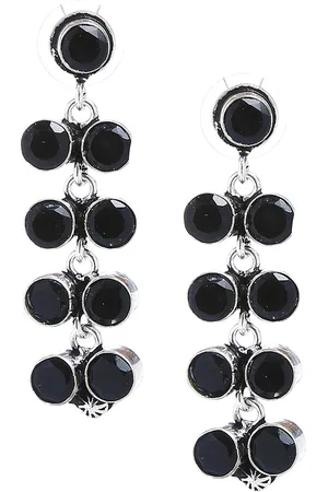 Bamboo Tree Jewels Black Contemporary Handcrafted Drop Earrings