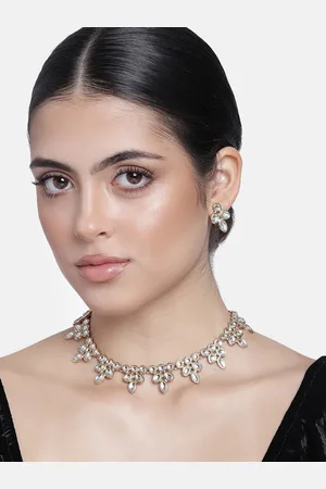 ESTELE Gold Plated Polki collection Kundan Necklace Set for Women