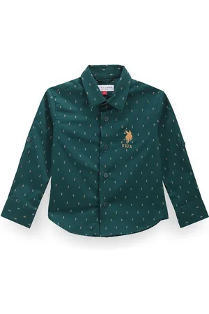 Ralph Lauren Boys Classic Fit Floral Printed Roll-Up Sleeves Casual Shirt