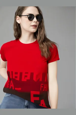 DressBerry Women Printed Extended Sleeves Applique T-shirt