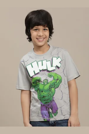 Kidsville Boys Hulk Graphic Printed Round Neck Cotton T-shirt
