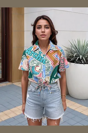 Stylecast Printed Casual Shirt with Tie-Up