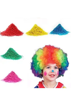 eCraftIndia Herbal Gulal Holi Colours & Malinga Style Hair Cap Wig Combo