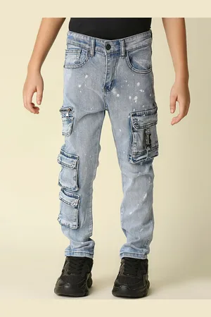 Waimea Boys Blue Comfort Slim Fit Low Distress Heavy Fade Stretchable Jeans