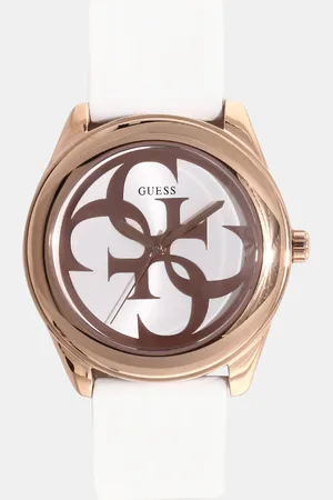 Guess Women White & Rose Gold-Toned Analogue Watch W0911L5