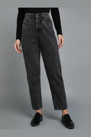 URBANO Women Black Boyfriend Fit High-Rise Stretchable Pure Cotton Jeans