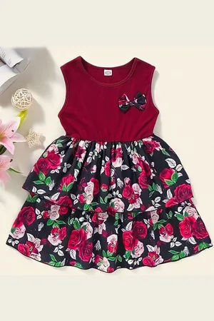Miss & Chief Embellished Print A-Line Dress