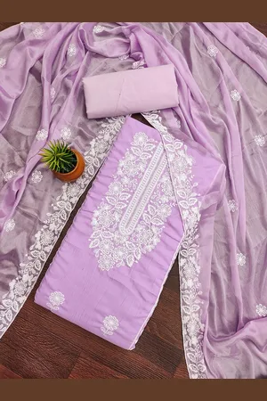 MANVAA Floral Embroidered Unstitched Dress Material