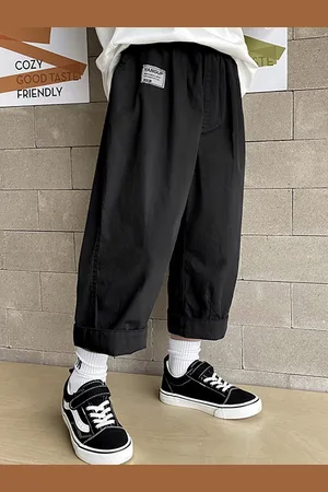 LULU & SKY Boys Straight Fit High-Rise Trousers