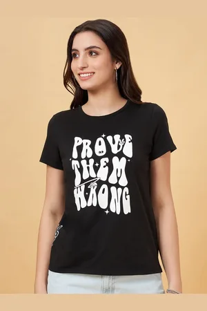 PEOPLE Women Printed Pockets T-shirt