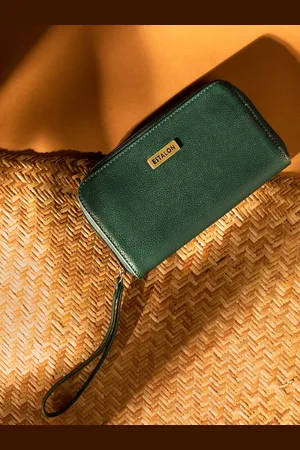 Estalon Women PU Zip Around Wallet