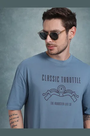 Roadster The Life Co. Men Typography Printed Pure Cotton Relaxed Fit T-shirt