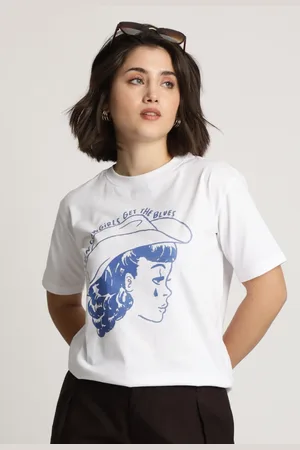 IVOC Women Typography Printed Applique T-shirt