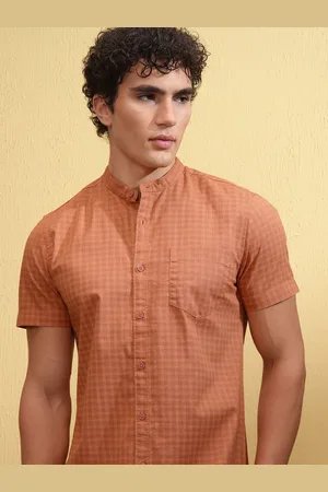 Highlander Men Cotton Linen Printed Checked Casual Shirt