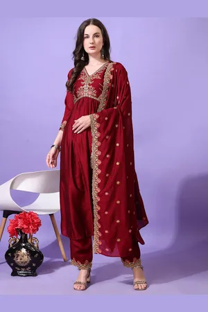 Kalini Women Ethnic Motifs Embroidered Regular Kurta with Palazzos & With Dupatta
