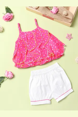 Nauti Nati Infant Girls Printed Ruffled Top with Shorts