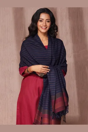 Fabindia Striped Woven Design Woollen Shawl