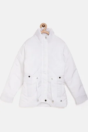Monte Carlo Girls White Solid Padded Jacket
