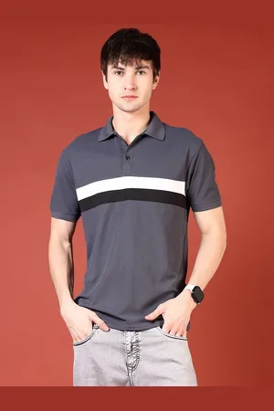 V-Mart Men Colourblocked Polo Collar Applique Slim Fit T-shirt