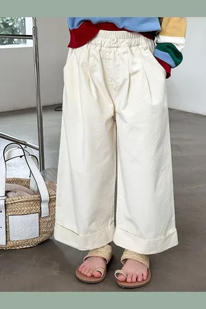 LULU & SKY Girls Straight Fit High-Rise Pleated Trousers