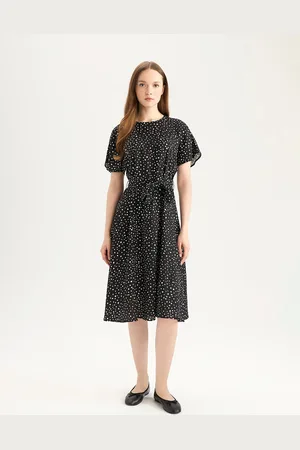 DeFacto Polka Dot Print Fit & Flare Dress