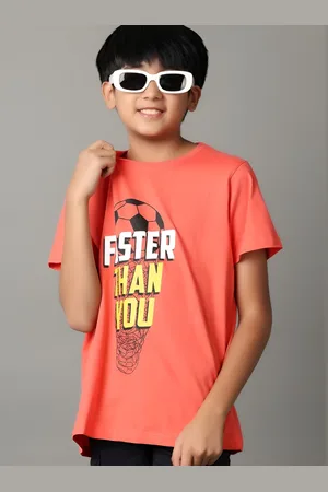V-Mart Boys Typography Printed Round Neck Cotton T-shirt