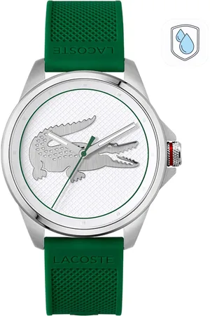 Lacoste Men White Brass Dial & Green Straps Analogue Watch