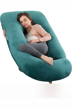 Pum Pum Green Fibre Filled Faux Velvet Ultra Soft Maternity Pillow