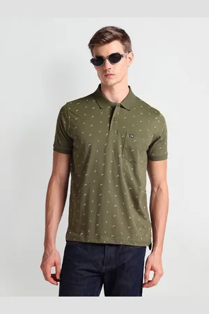 Arrow Geometric Printed Polo Collar Cotton T-shirt