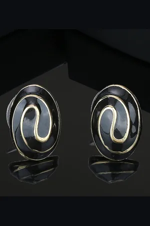 ESTELE Gold-Plated Oval Hoop Earrings
