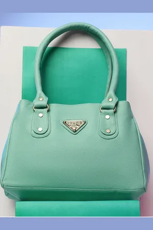 FOSTELO Turquoise Blue PU Structured Casual Shoulder Bag