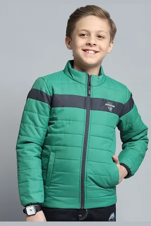 Monte Carlo Boys Mock Collar Striped Casual Lightweight Padded Jacket