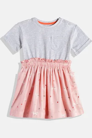 Mothercare Infant Girls Printed Pure Cotton Fit & Flare Dress
