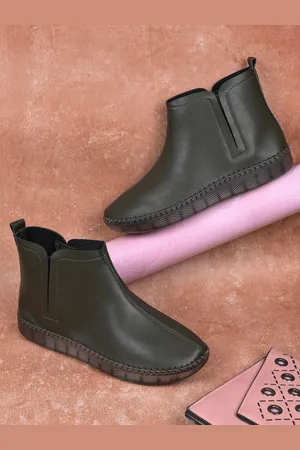 Jove Women Textured Flatform Chelsea Boots